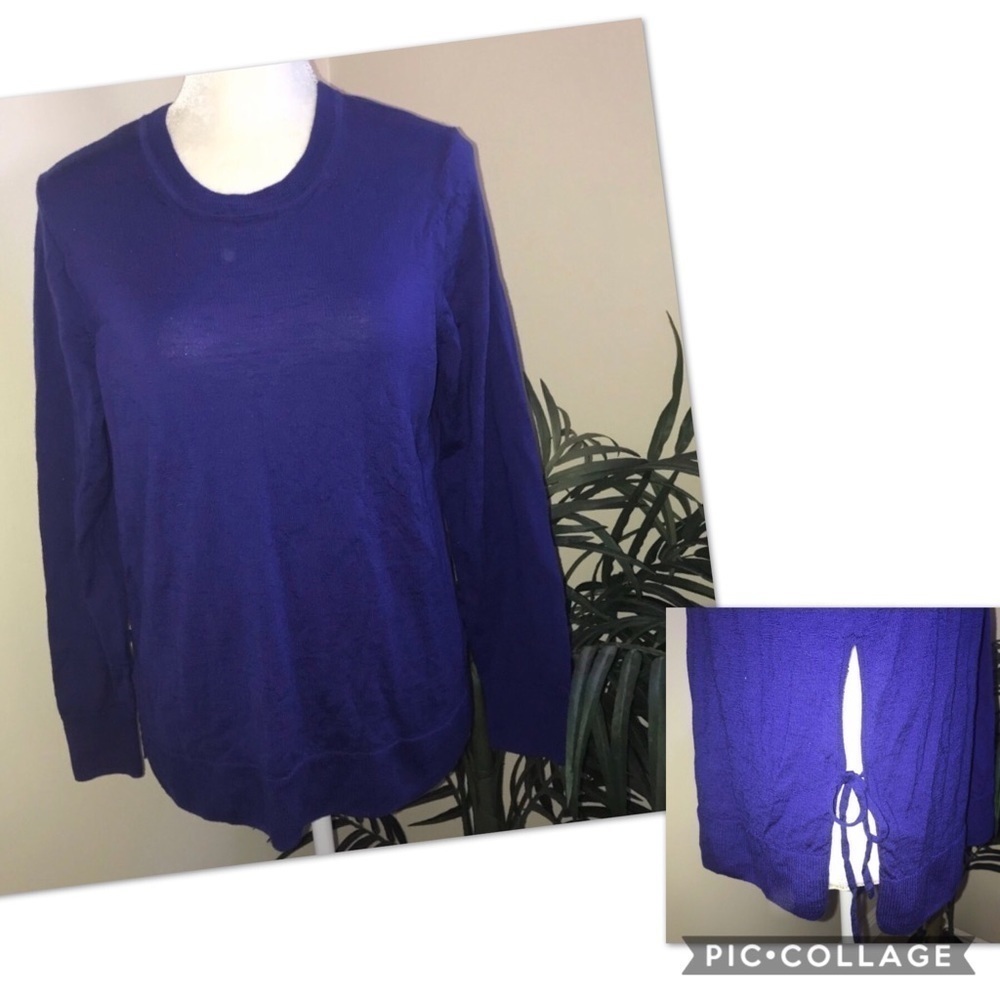 J Crew Knobby Texture Wool Tie Long Sleeve Top XL